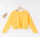 Girls Solid Front Tie Tee