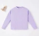 Girls Solid Hi-Neck Rib Tee