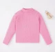 Girls Solid Turtle Neck Rib Tee - Pink