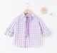 Girls Smocked Top With Checkered Shirt