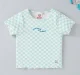 Half Sleeves Checkered Ribbed T-Shirt