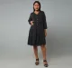 Maternity Nursing Printed Dress - Black