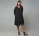 Maternity Nursing Printed Dress - Black