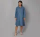 Maternity Knee Length Dress - Blue