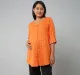 Maternity Nursing Checks Long Top - Orange