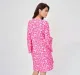 Maternity Printed Full Sleeves Dress -Pink