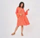 Maternity Printed Full Sleeves Dress -Orange