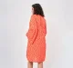 Maternity Printed Full Sleeves Dress -Orange