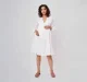 Maternity  Women Dobby Weave Full Sleeves Dress -White