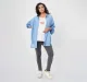 Maternity Solid Full Sleeves Shirts -Blue