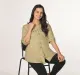 Maternity Rolled-up sleeves Full Sleeves Tops -Olive