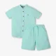Boys 100% Cotton Co-Ord Set - Light Green (Pack of 2)