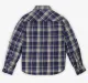 Boys Checkered Embroidered 100% Cotton Shirt - Blue