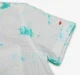 Boys Tie Dye Seer Sucker Shirt - Teal & White