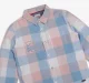 Boys Checkered 100% Cotton Shirt - Peach