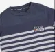 Boys 100% Cotton Striped T-Shirt - Navy