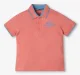 Boys 100% Cotton Embroidered Polo T-Shirt - Coral Pink