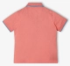 Boys 100% Cotton Embroidered Polo T-Shirt - Coral Pink