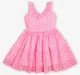Girls Schiffli Dress - Pink