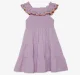 Girls Smocked and Embroidered Dress- Lavender