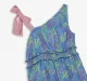 Girls Printed One Shoulder Dress - Multicolor