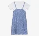 Girls Strappy Dress With Tshirt - Blue