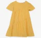 Girls Schiffli Embroidered Dress- Yellow