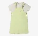 Girls Dungaree Dress With Tshirt - Green