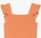 Girls Smocked Jumpsuit - Orange