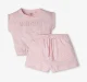 Girls 100% Cotton Co-Ord Set - Pink (Pack of 2)