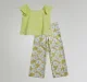 Ed-A-Mamma Girls Embroidered & All Over Printed Co-Ord Set - Green