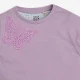 Girls 100% Cotton Embroidered Patch T-Shirt - Lavender