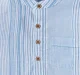 Boys Mandarin Collar Striped Shirt