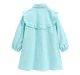 Girls Shirt Dress With Ruffle - Aqua
