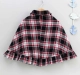 Girls Checks Poncho - Red