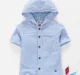 Boys Striped Hood Shirt - Blue