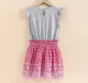 Girls Schifly Dress With Smocking - Grey  Red