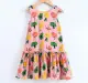 Girls Printed Low Waist Dress - Light Pink