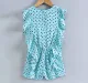 Girls Printed Jumper With Ruffle - Skyblue