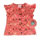 Girls Ruffle Sleeve Top - Coral