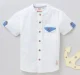 Boys Half Sleeves Cotton Slub Shirt - White