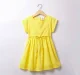 Girls Striped Panel Dress - Yellow