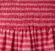 Girls Printed Smocked Dress - Red