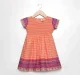 Printed Smocked Dress - Orange