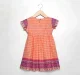 Printed Smocked Dress - Orange