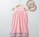 Sleeveless Embroidered Dress - Pink