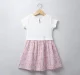 Girls Knit Yoke Dress - Pink