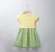 Girls Knit Yoke Dress - Green
