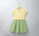 Girls Knit Yoke Dress - Green