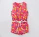 Girls Printed Jumpsuit - Red